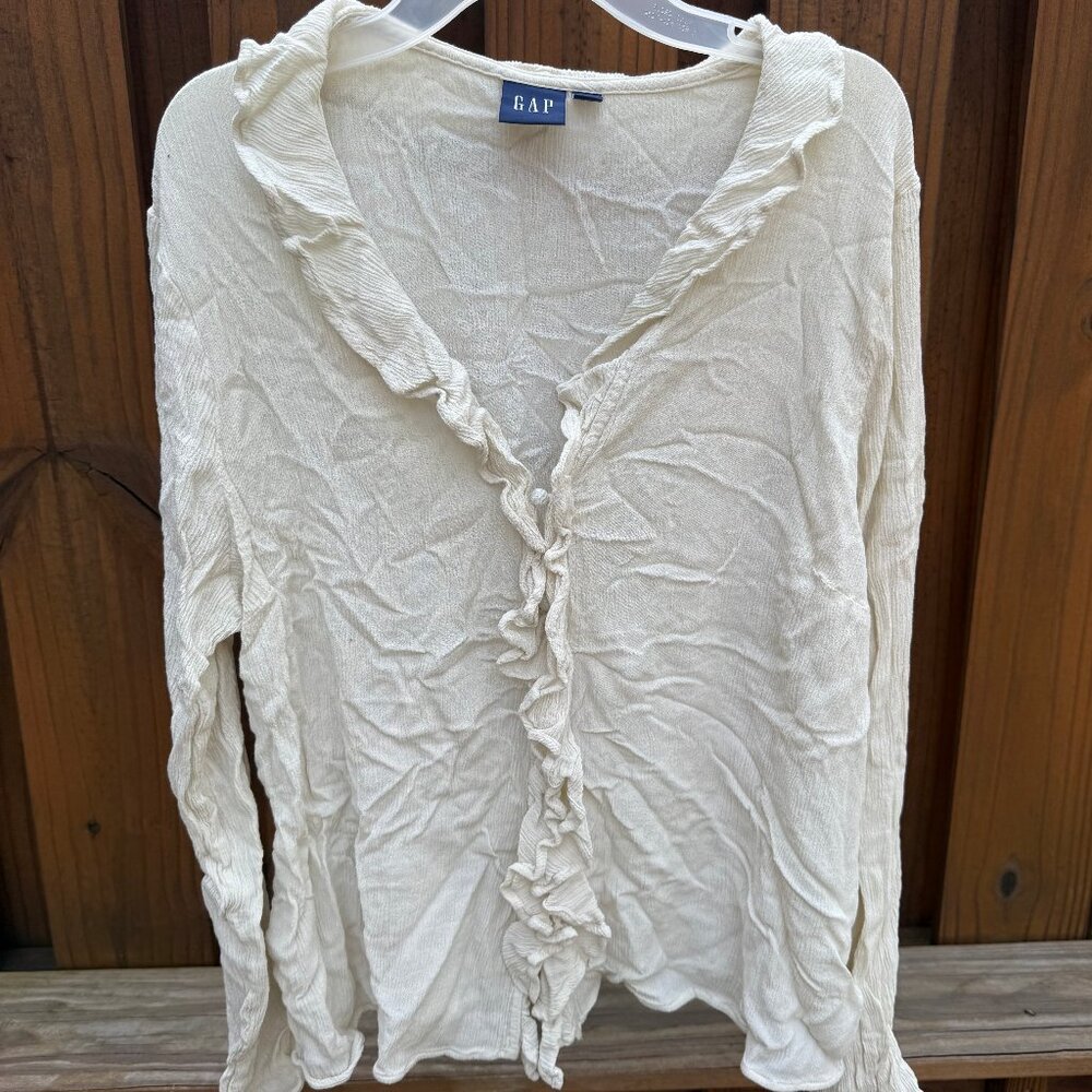 White shirt with ruffles